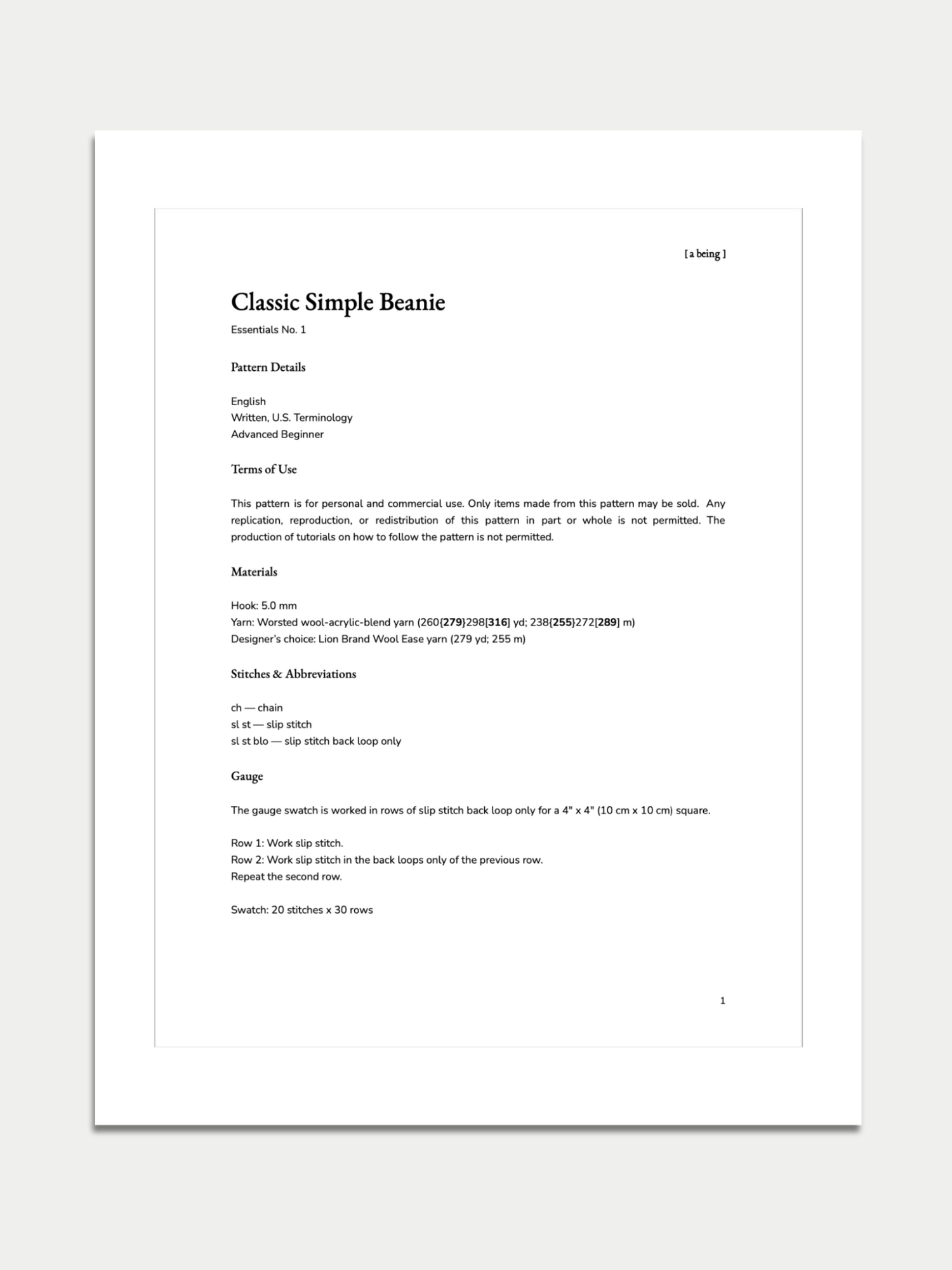 Classic Simple Beanie