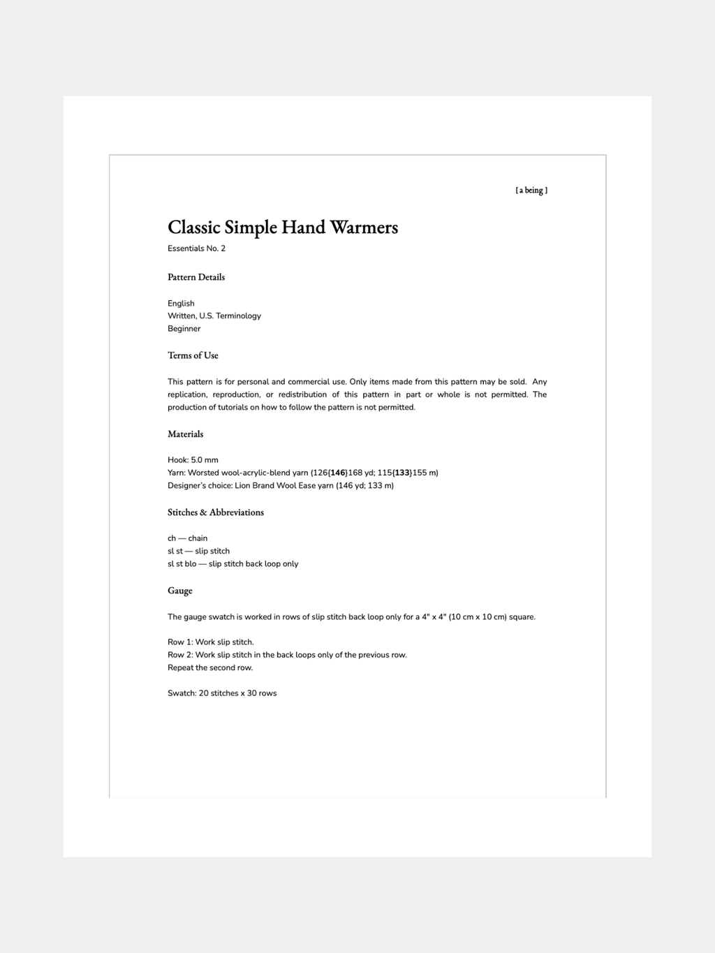 Classic Simple Hand Warmers