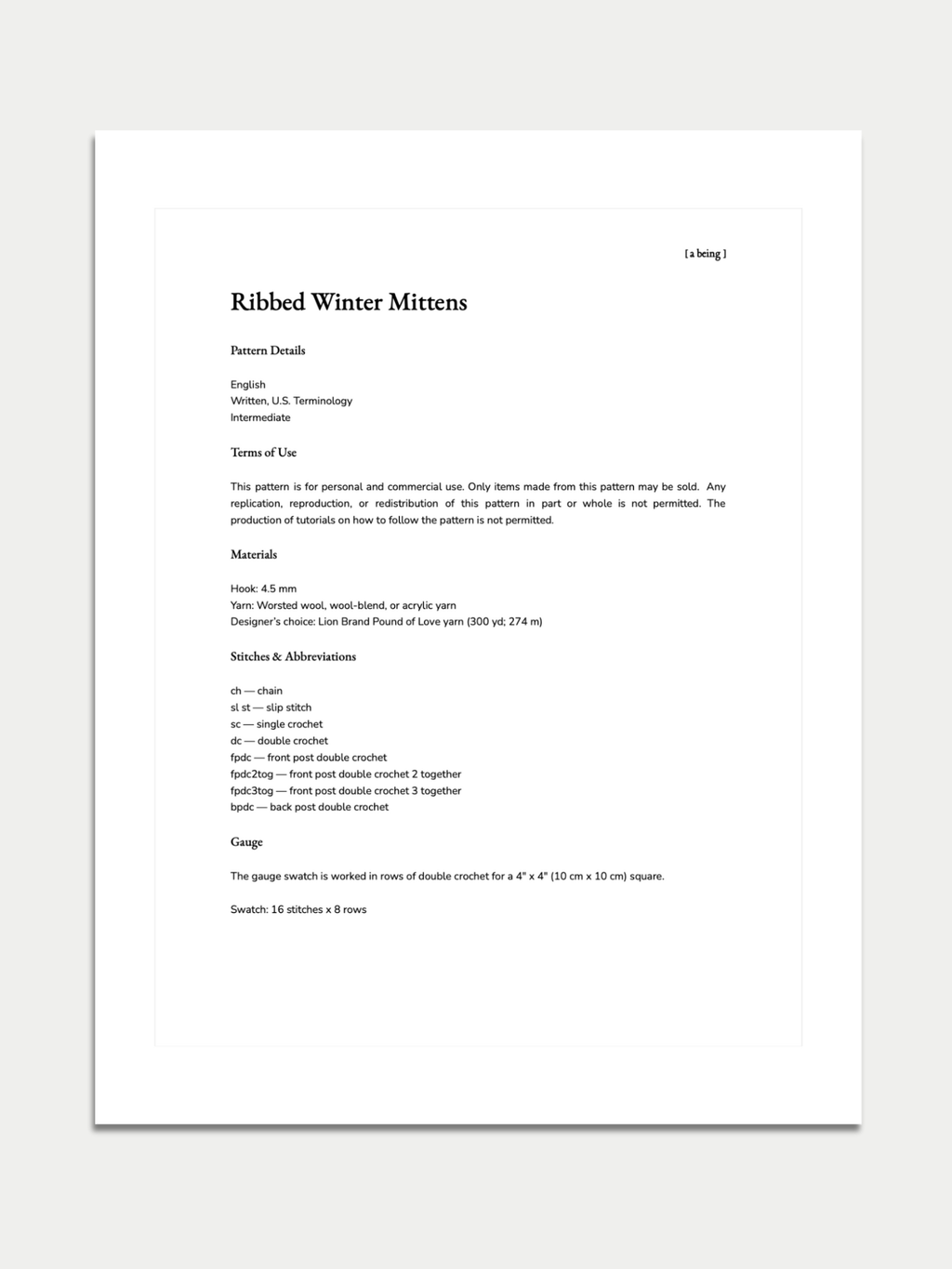 Ribbed Winter Mittens